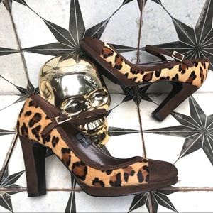 Ralph Lauren Leopard Print Pinup Mary Janes